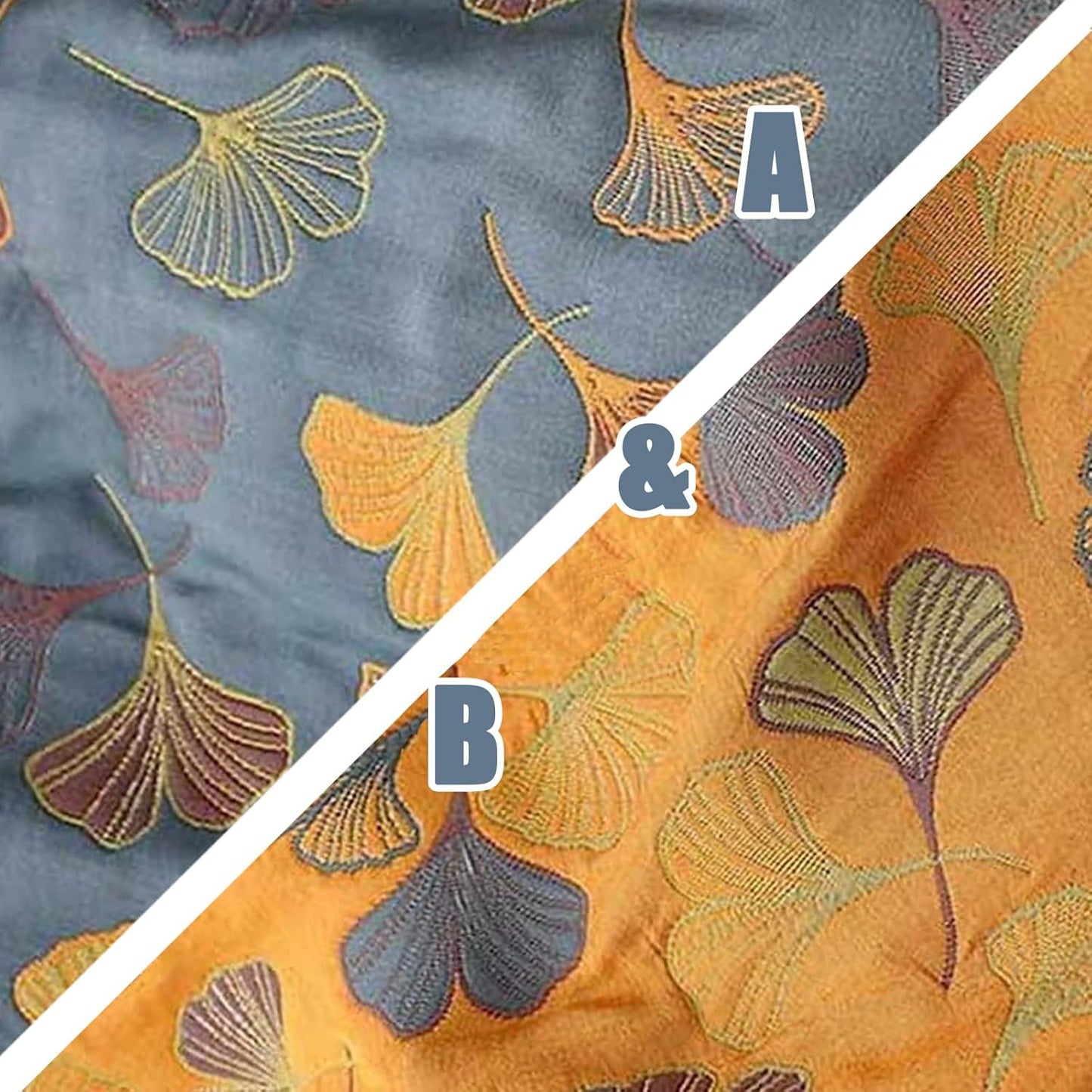 Reversible Ginkgo Quilted Throw Blankets Cotton Muslin Quilted Throw Blankets Soft King Size Throw Blanket Lightweight Breathable Throw Blanket for Couch (79''W*91''L)