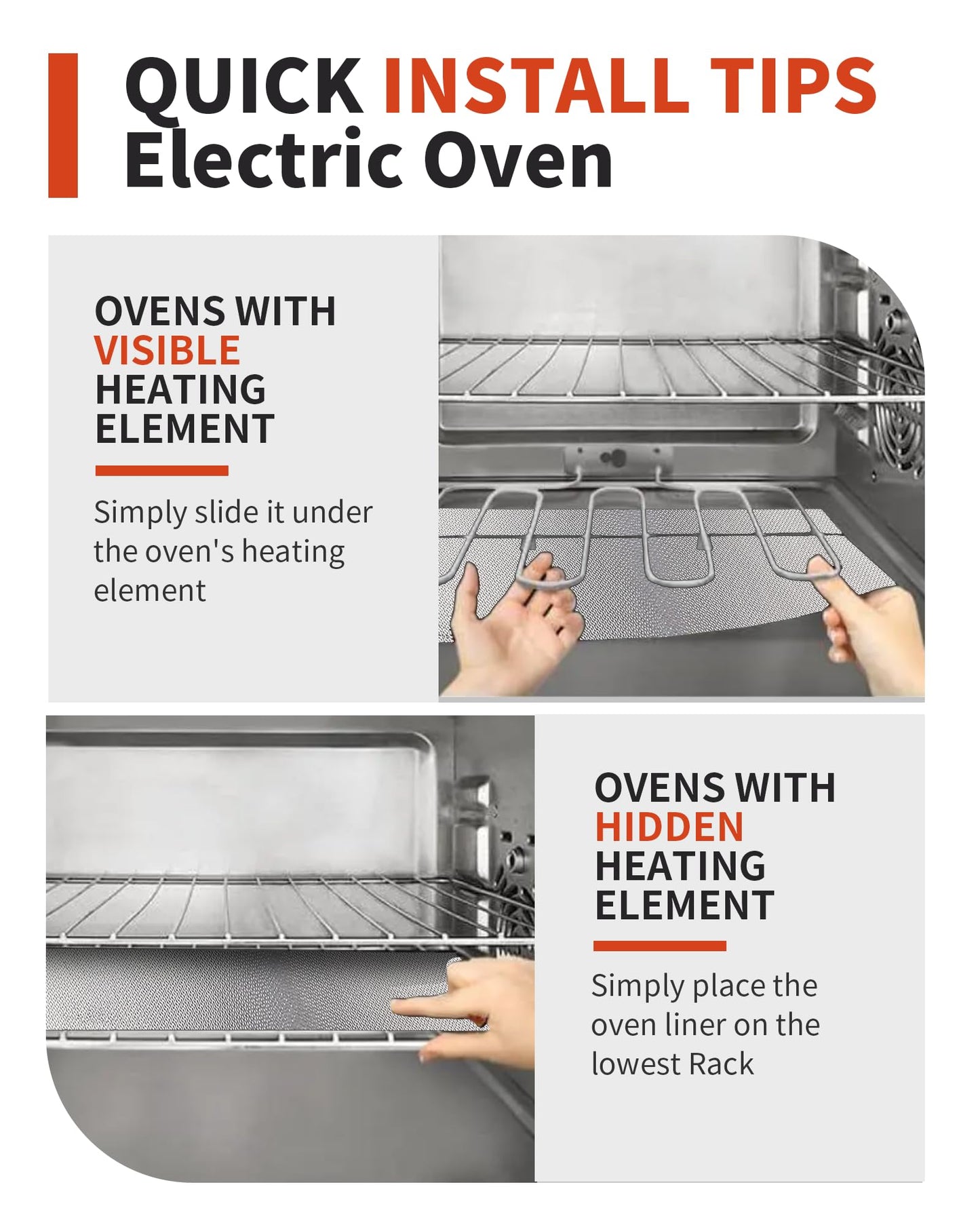 Oven Liners for Bottom of Oven - 2 Pack Large Heavy Duty Oven Mats, 17"x 25" Reusable Matt Liner for Electric, Gas, Toaster Ovens & Grills, BPA & PFOA Free, Kitchen Essentials, Silver