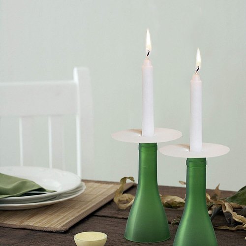 Howemon 150 Unscented White Church Candles - Drip Protectors for Vigil Services | 5" H x 1/2" D