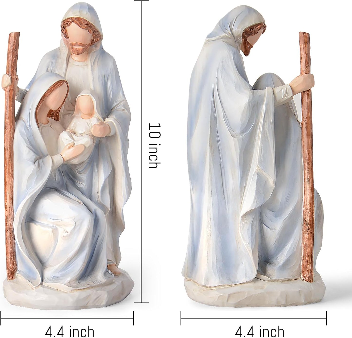 Skiennix Christmas Nativity Set - Large Hand-Painted Holy Family Scene | 10" Indoor Figurines