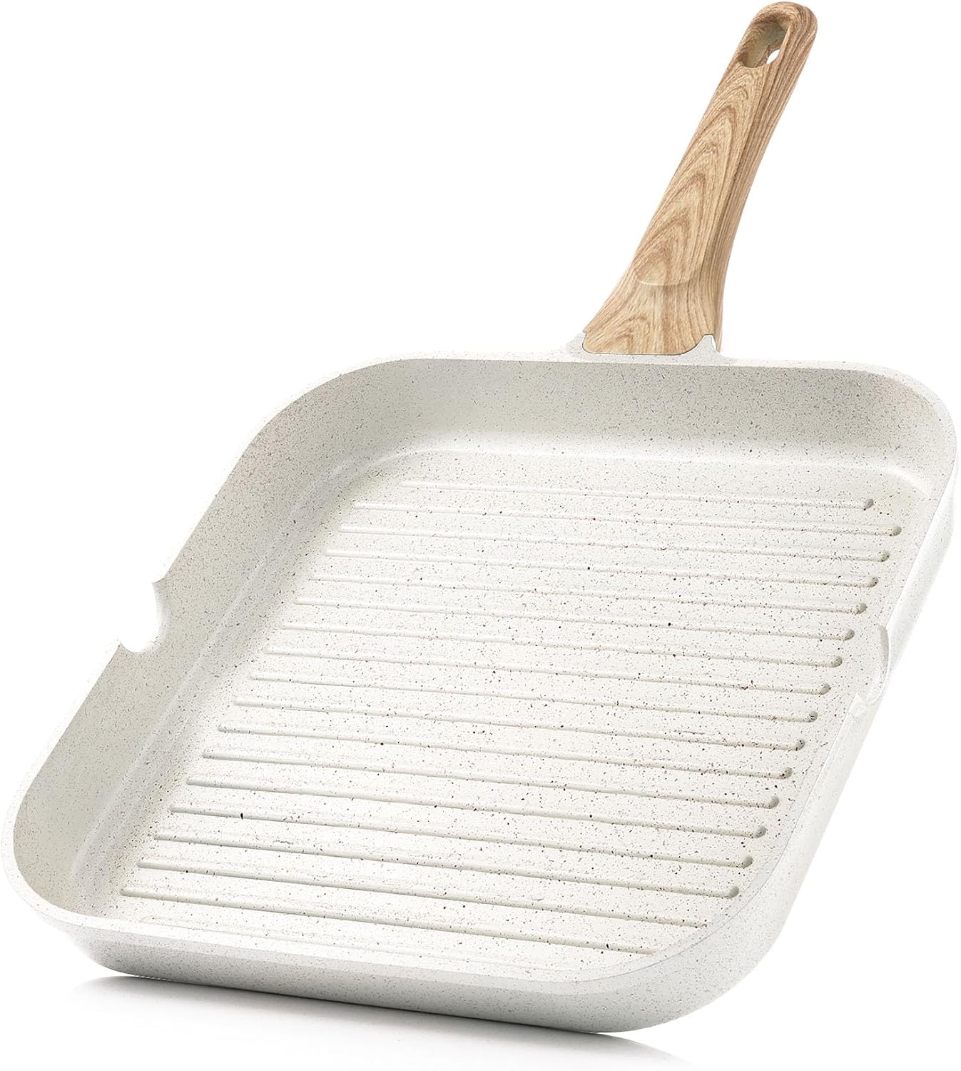 SENSARTE Nonstick Ceramic Grill Pan - Versatile 9.5-Inch Square Skillet for All Stoves | Durable & Non-Toxic