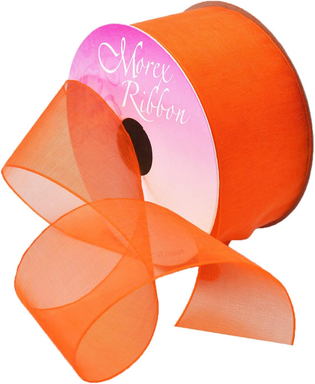 Red Organdy Nylon Ribbon - 5/8 Inch x 100 Yards | Morex 91803/100-609