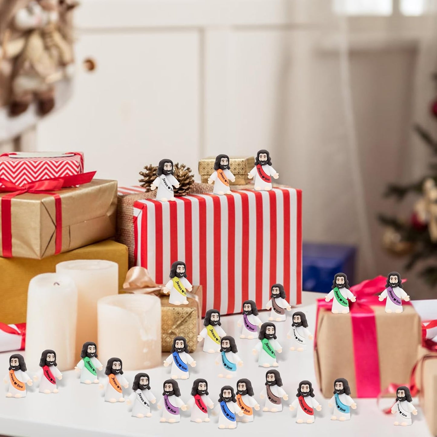 Owurha Mini Jesus Figurines - 300 Pcs Tiny Religious Figures for Sunday School & Baptism Gifts