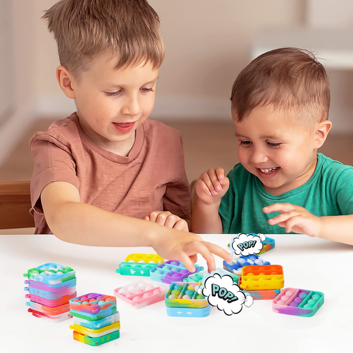 Pop Fidget Toys Bulk Its Party Favors for Kids 4-8 8-12 30 Pack Mini Pop Keychain It Small Fidgets for Classroom Prizes School End of Year Student Gifts from Teacher Birthday Goodie Bag Stuffers