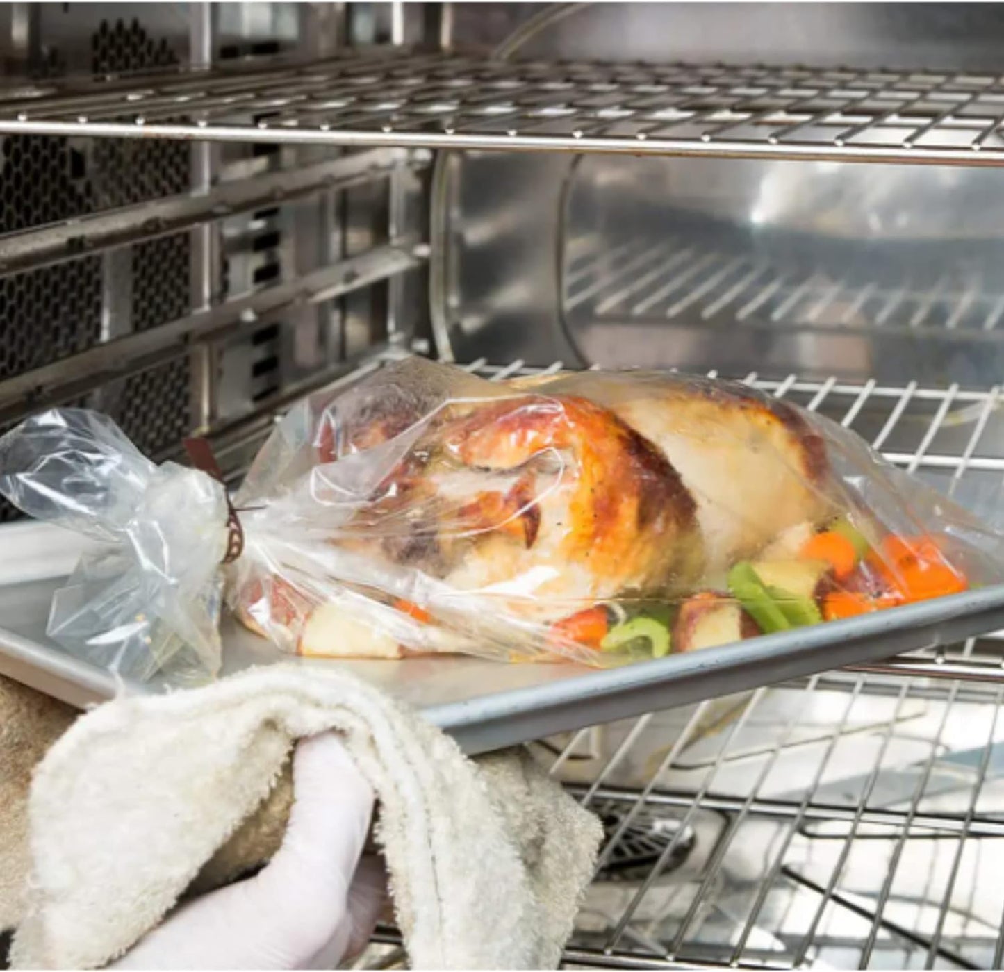 Home Select BPA Free Big Chef Turkey Size Oven Bags - 2PC, Disposable, Single Layer Plastic, Fold Top, Clear, Ideal for Cooking, Roasting, Microwaving