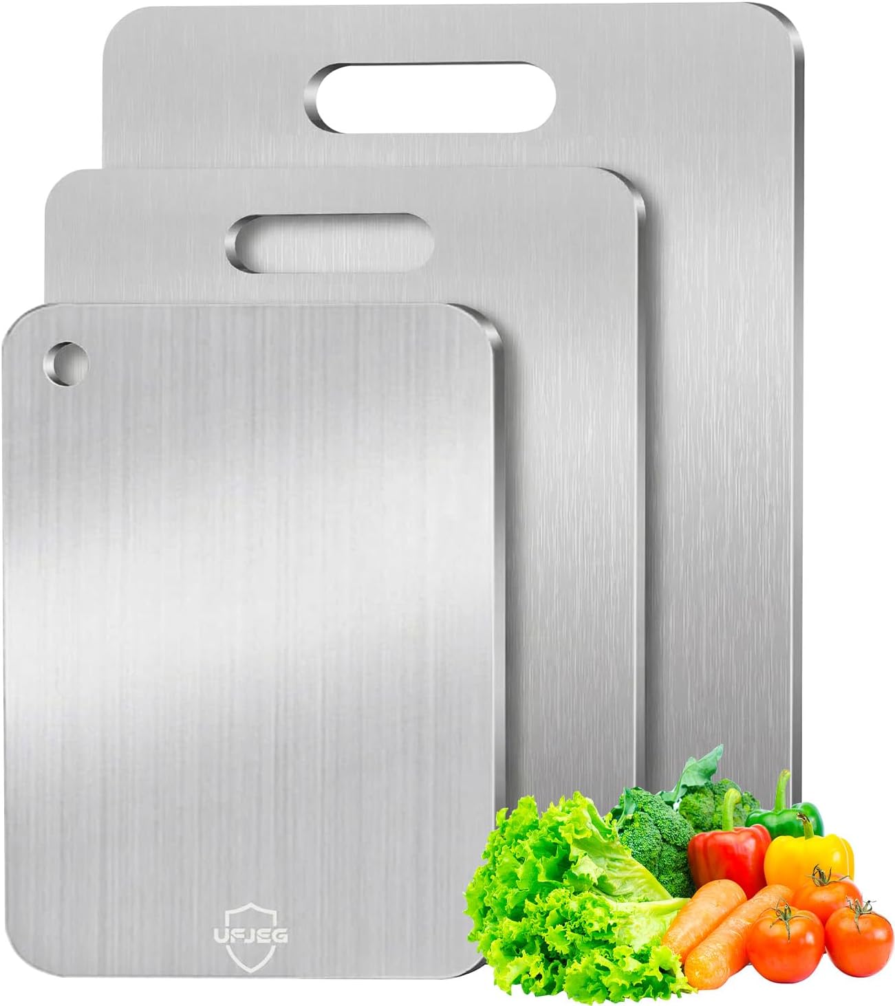 Titanium Cutting Board Set - Non-Toxic Double-Sided Kitchen Boards | 3-Piece for Meat, Vegetables & Fruits