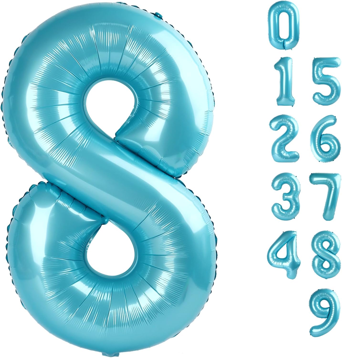 Pastel Blue Number 8 Balloon - 40 Inch Birthday Decoration for Men & Boys | Perfect for 8th Birthday Parties