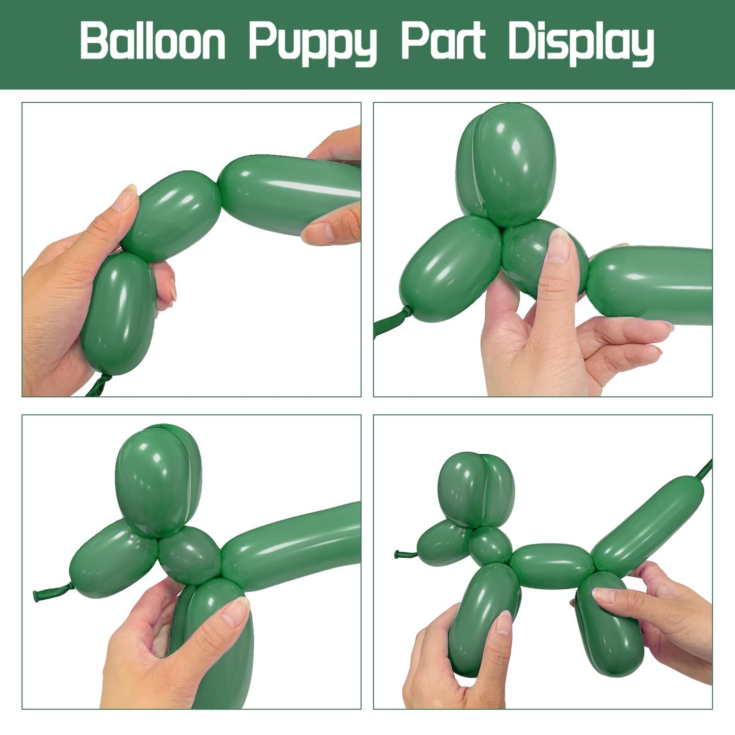 100pcs Sage Green 260 Balloons, Thickening Latex Green 260q Balloon for Animal Model, Long Twisting Balloons for Halloween Xmas Presents, Animal Shape, Birthdays Clowns. (Sage Green)
