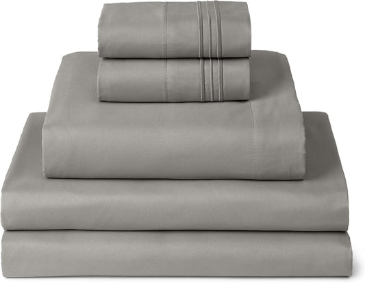 Mellanni Split King Sheets Set - 5 PC Hotel Luxury Bedding | Extra Soft, Cooling, Wrinkle-Resistant (Taupe)