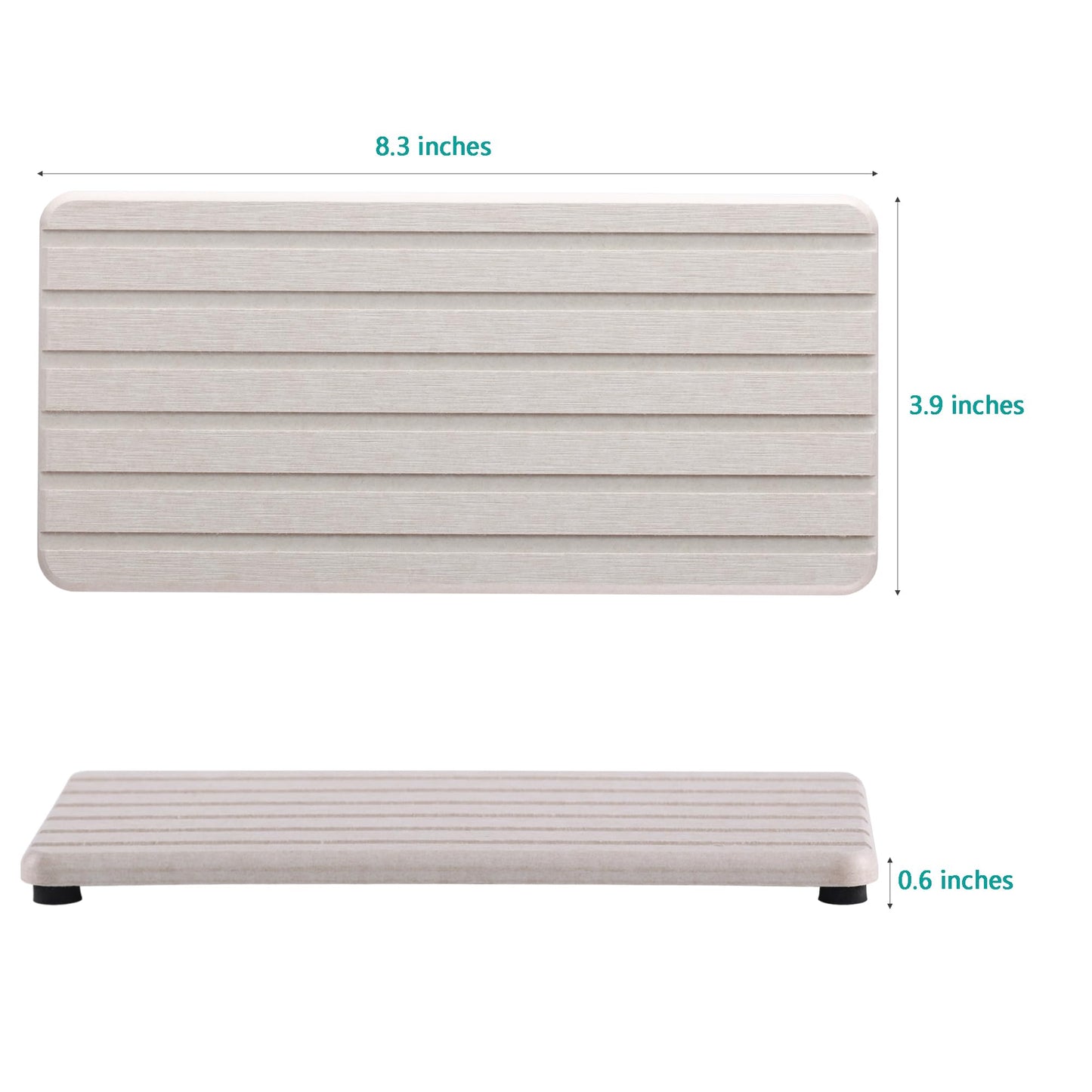 NiuYichee 2 PCS Water Absorbent diatomite Coasters, 8.3" x 4" Water Absorbing Stone Tray for Sink, Stone Drying mat for Kitchen Counter, Stone soap Tray Used for Hand Soaps & toiletries & Plants