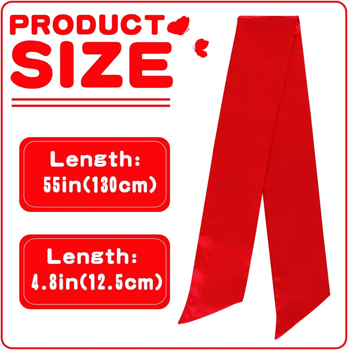 TONIFUL Wreath Sash - Red Satin Ribbon for Embroidery | 4.5" x 56" Indoor/Outdoor Holiday Decor