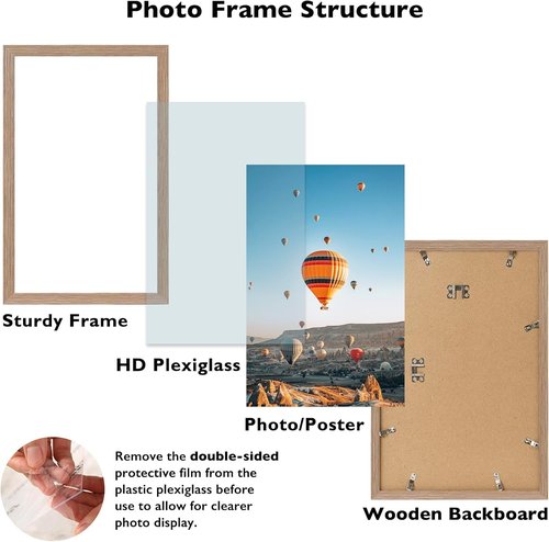 JCJMY 13x22 Picture Frame - Rustic Brown Wall Gallery Frame for Horizontal & Vertical Photos