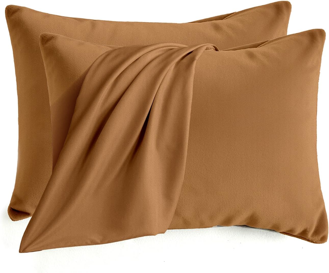 Q&J Fabric Co. Standard Pillow Cases Set of 2 - Soft Brushed Microfiber, Wrinkle-Free | 20x26'', Pumpkin Orange