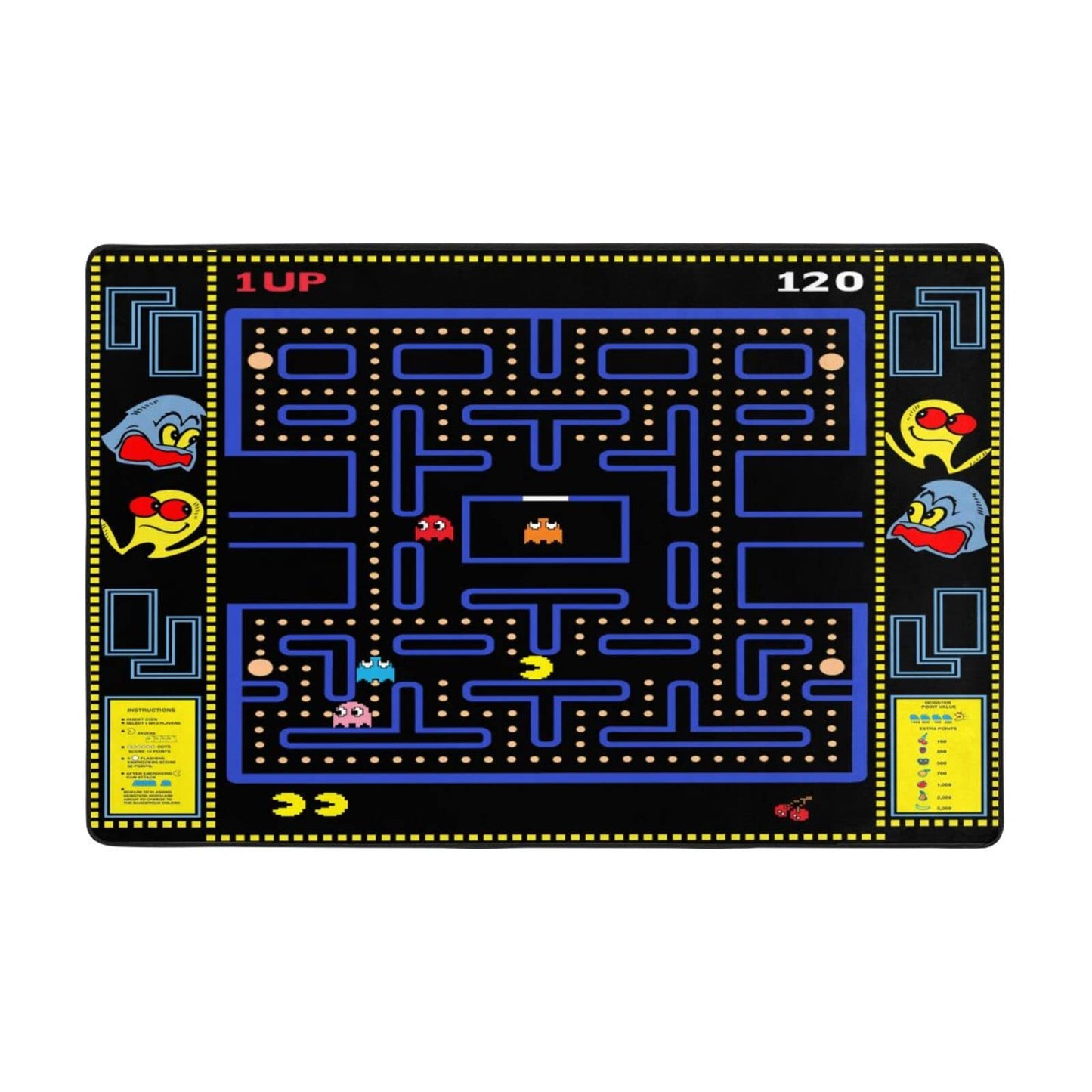 Classic Arcade Games Rug Retro 90s Arcade Theater Style Popular Game Room Area Rug for Living Room Playroom Home Decor Carpet Modern Fun Rug 3'4" x 5'