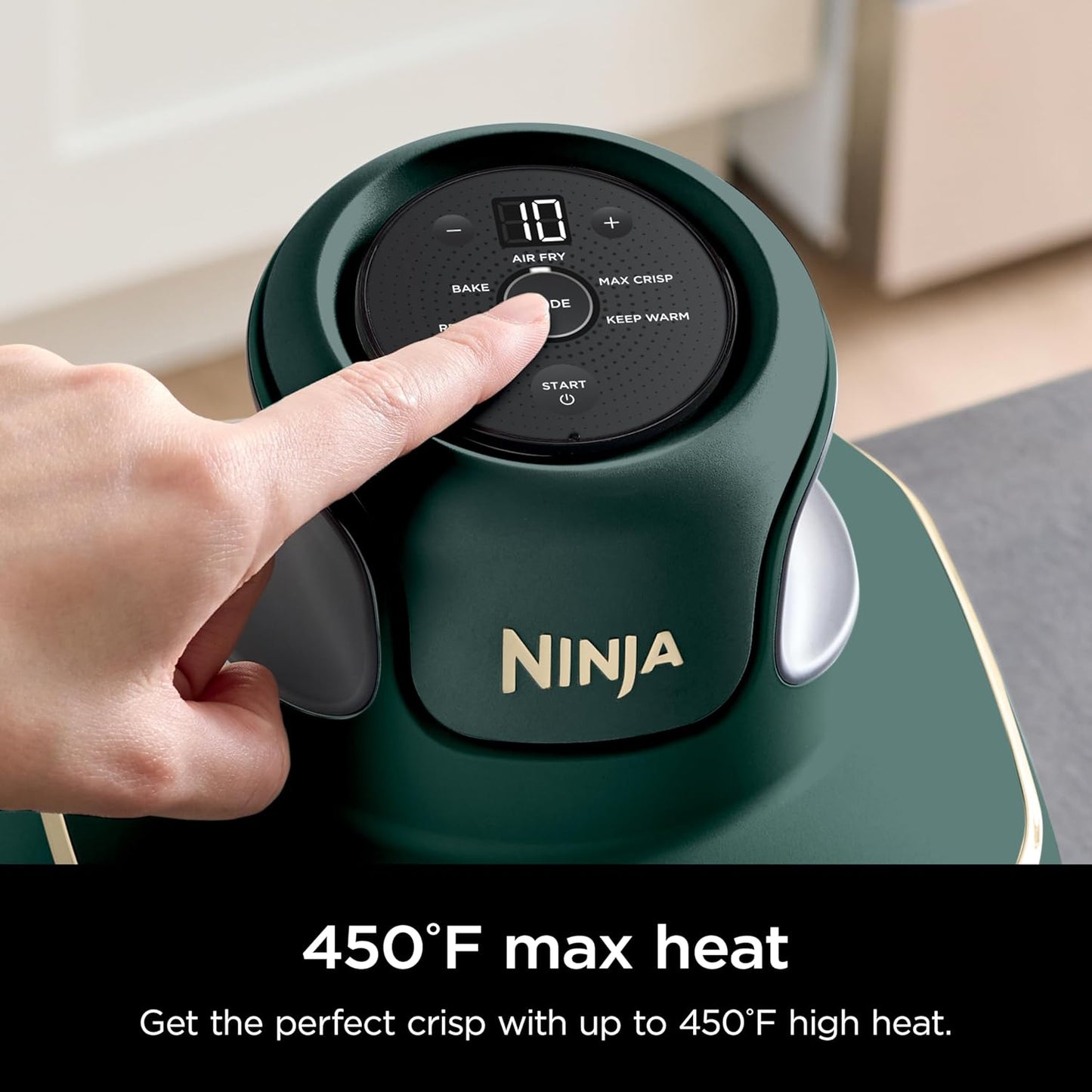 Ninja Crispi 5-in-1 Glass Air Fryer - 450°F, Nontoxic, 4QT & 6-Cup Containers | Dishwasher Safe, Max Crisp, Bake & More | Brit. Racing Green