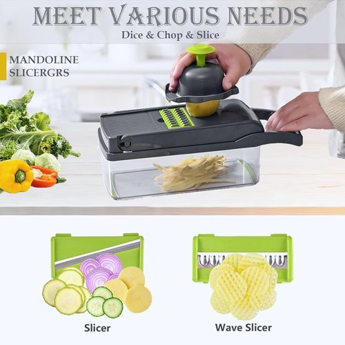 16-in-1 Vegetable Chopper by [Brand Name] - Versatile Mandoline Slicer & Onion Dicer for Effortless Meal Prep