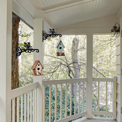 Hogardeck Metal Plant Hangers - 10” Outdoor Decor Hooks for Hanging Plants & Bird Feeders | 2 Pack