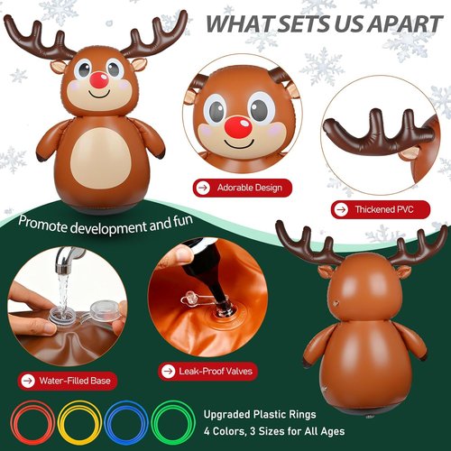 Inflatable Reindeer Antler Ring Toss Game by [Brand Name] - Fun Holiday Party Game for Kids & Adults | Perfect for Christmas Celebrations