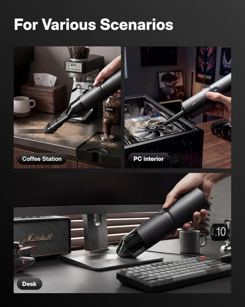 HOTO Handheld Vacuum Cleaner - Cordless 4-in-1 Portable Dust Buster with 15000Pa Suction | Ideal for Keyboards & Desks
