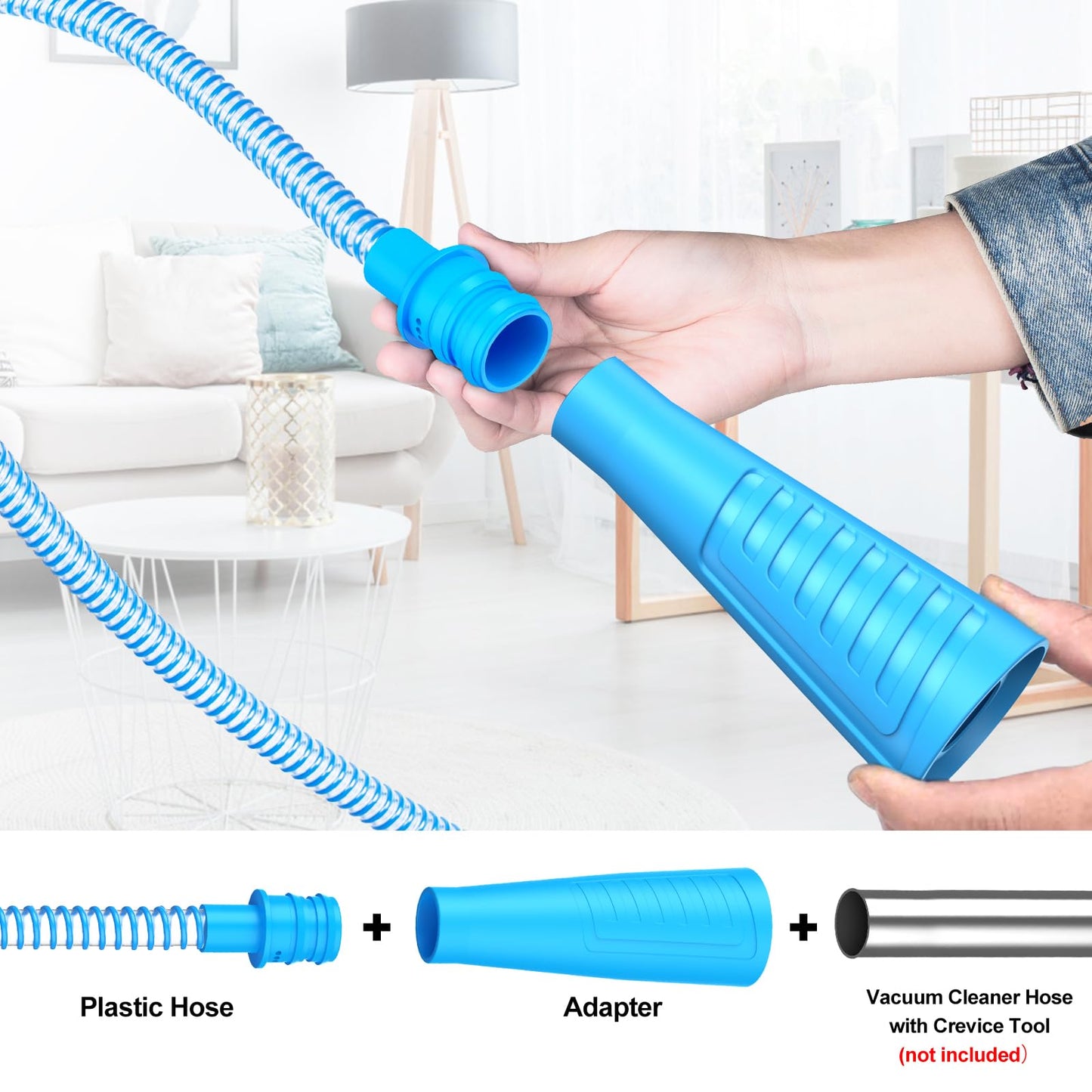 Sealegend Dryer Vent Cleaner Kit Dryer Lint Vac Attachment with Brush, Lint Remover, Dryer Vent Vacuum Hose Cleaning Tools, Blue