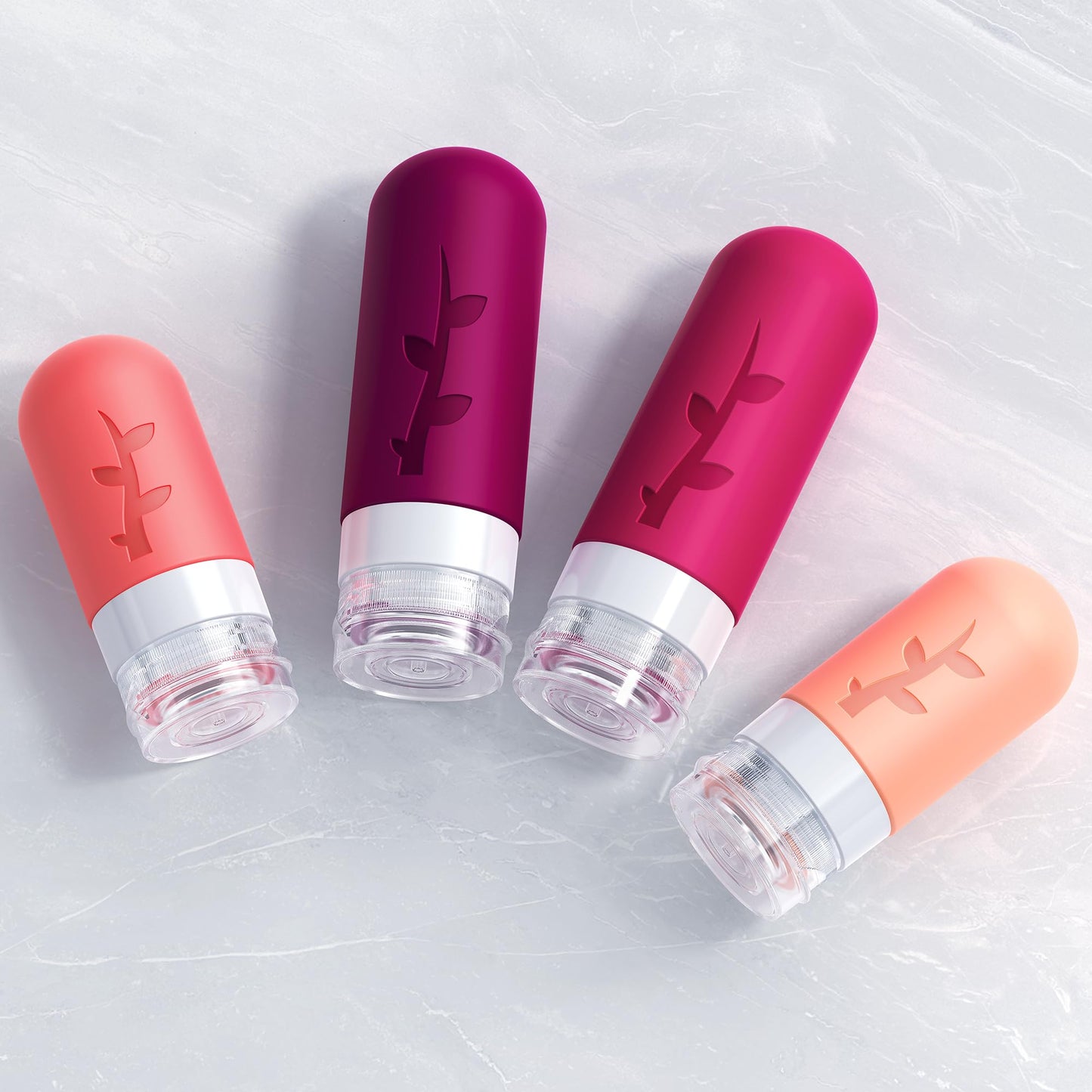 Tocelffe Travel Bottles for Toiletries, Tsa Approved Silicone Containers for Toiletries, Leak Proof Refillable Liquid 3oz 2oz Travel essentials for Shampoo Conditioner Lotion BPA Free