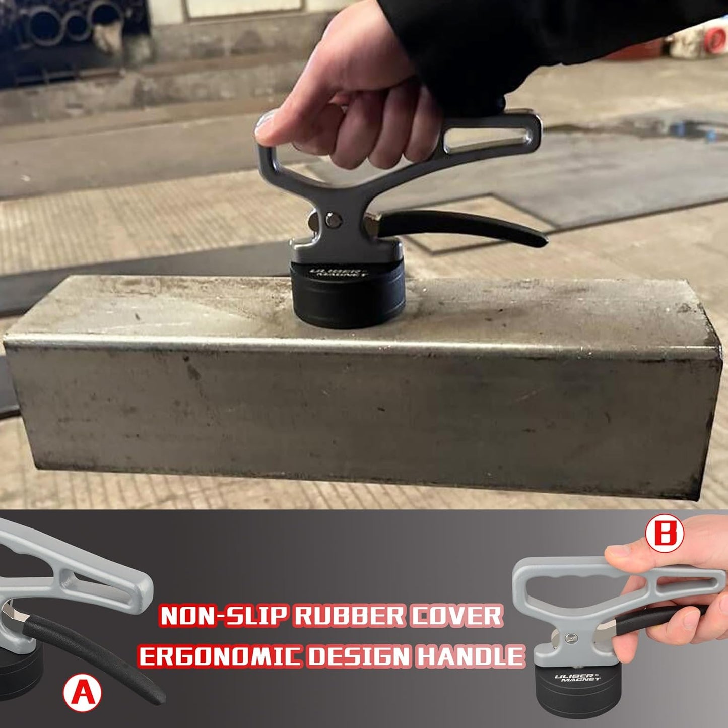 ULIBERMAGNET Heavy Duty Magnetic Pickup Tool - Quick Release Portable Collector with Ergonomic Handle