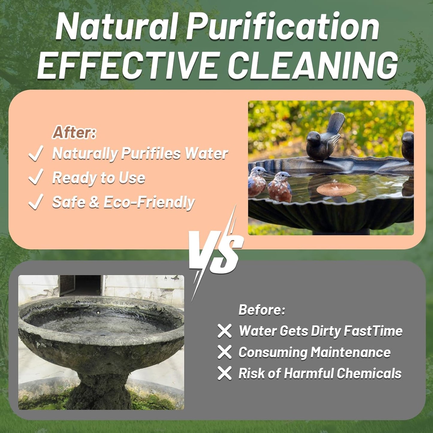 Skiennix Pure Copper Bird Bath Purification Disk - 4 Inches, 0.6mm Thick, All-Season Water Cleaner