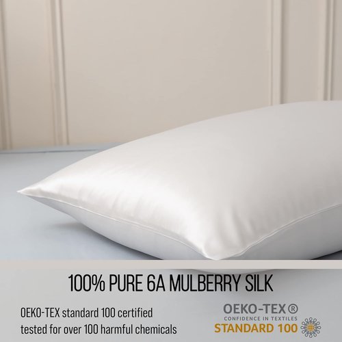 Bella Coterie Luxury Silk Pillowcase - 30 Momme 100% Pure Mulberry Silk | Super Soft & Plush | King Size, White