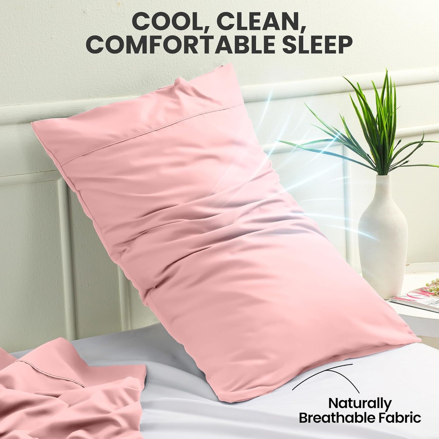 Utopia Bedding Queen Pillow Cases - Soft Brushed Microfiber - 2 Pack, Fade Resistant, 20 x 30 Inches | Pink