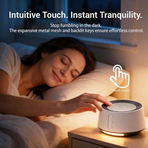 BGOVERSS White Noise Sound Machine - 20 Soothing Sounds & 10 Color Night Light | Perfect for Sleep & Relaxation