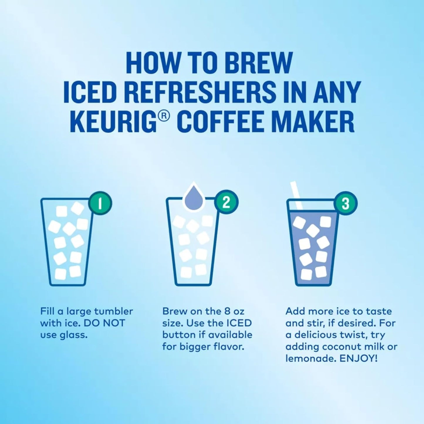 Original Donut Shop Iced Refreshers - Berry Chill Brew Over Ice K-Cup Pods | 20-Count Box