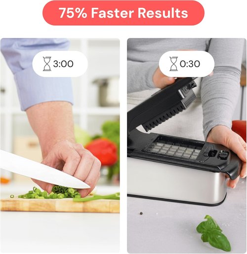 Fullstar Pro Vegetable Chopper & Spiralizer - 9-in-1 Kitchen Gadget with Container, SS Black