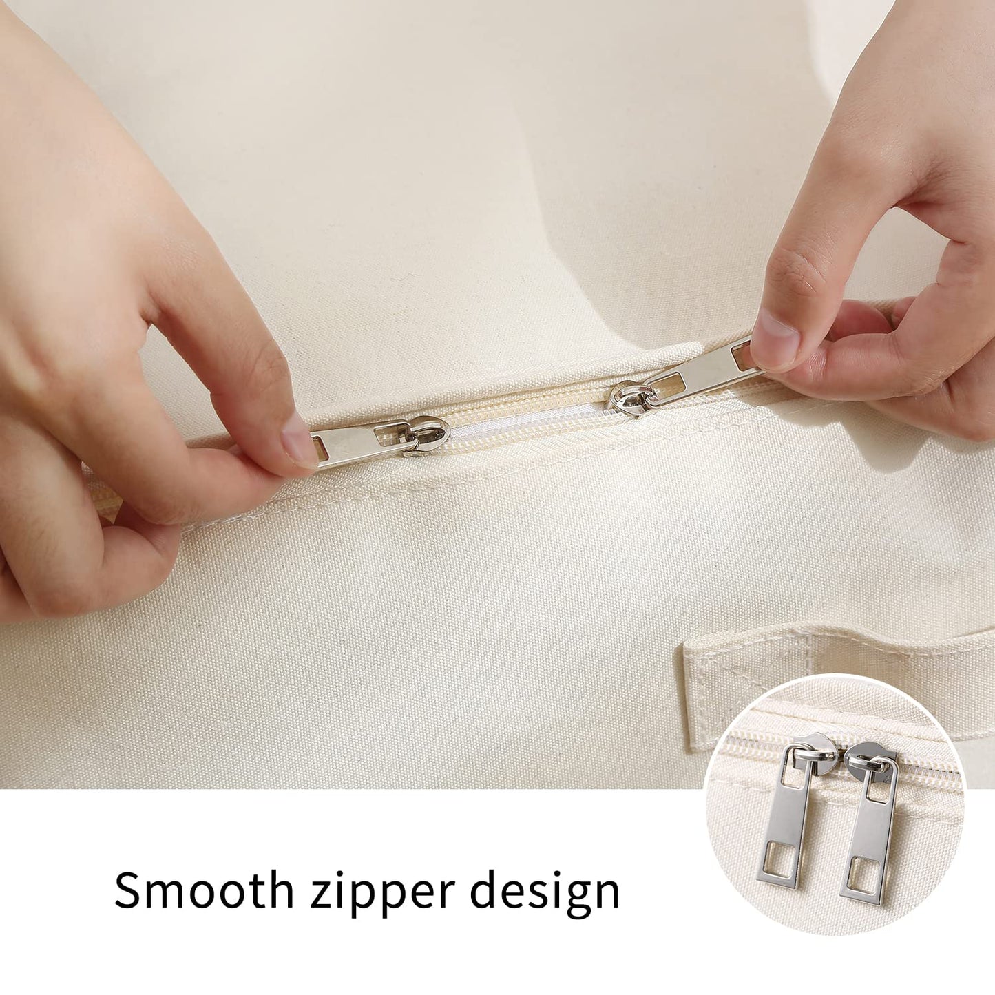 Vailando 6-Pack Large Canvas Comforter Storage Bags Closet Organizer for Clothes Sweater Clothes Organizer with Dual Zipper Three Carrying Handles for Blanket Closet Storage Container