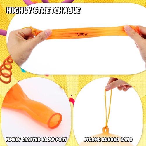 Hollowfly 100 Pack Expression Heavy Duty Punch Balloons Bulk Bounce Balloons with Rubber Band Handle for Carnival Funny Party Favor Activities Decoration Birthday Rewards Bags Filler