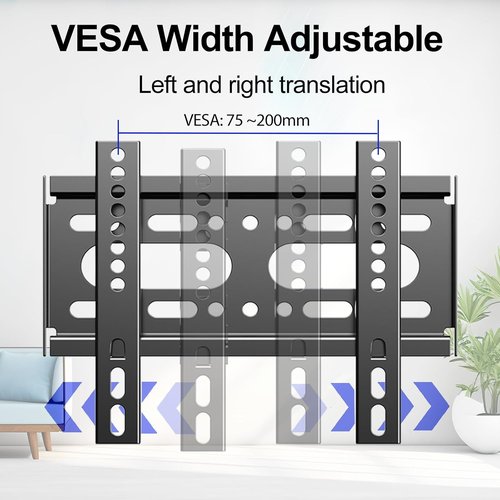 Fixed TV Wall Mount - Skiennix 14-42" Flat Screen Bracket | Easy Install, VESA 200x200mm, 55lbs Max Load