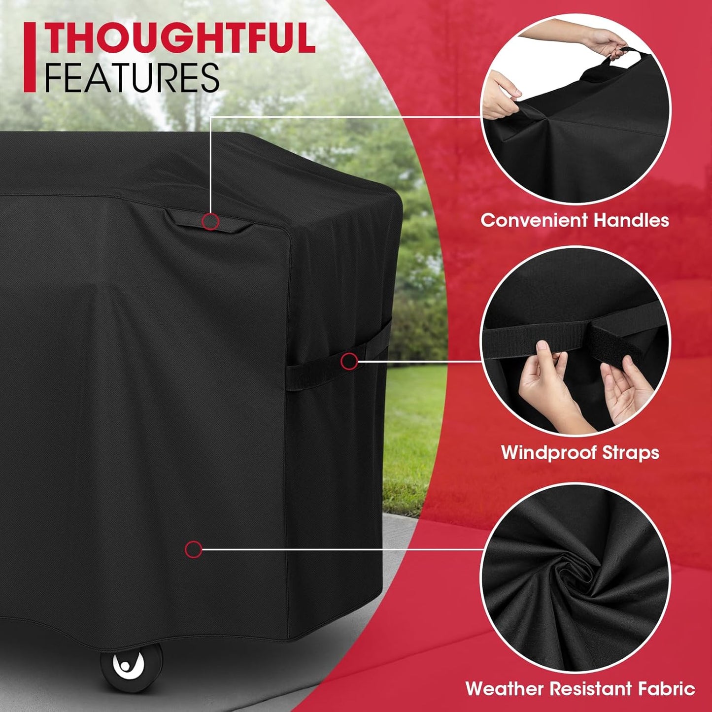 Unicook Griddle Cover - Heavy Duty Waterproof Protection for Blackstone 28 Inch Cooking Station | Black