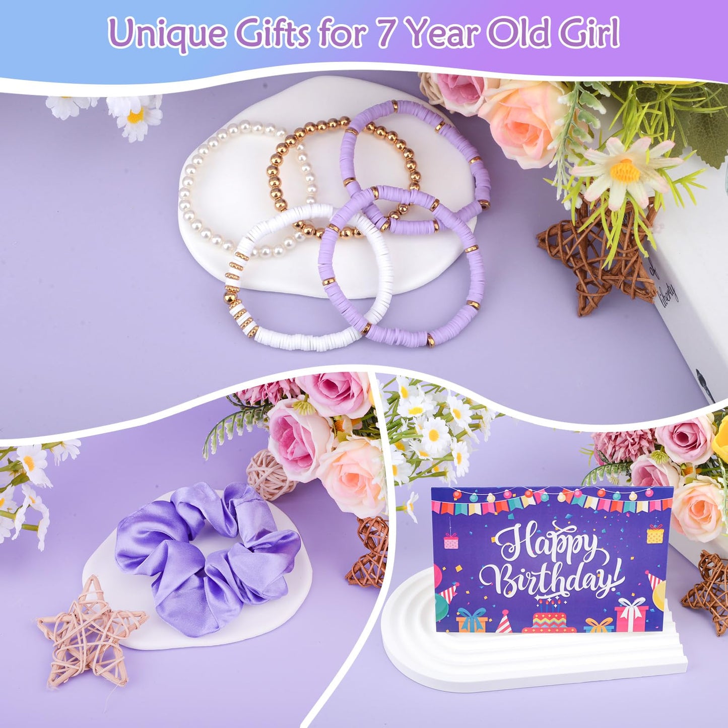 TOUPONS 7th Birthday Gifts for Girls, Best 7 Year Old Girl Birthday Gifts, Gift Ideas for Girl Age 7, Popular 7 Year Old Girls Christmas Easter Present, Happy 7th Birthday Decortaions for Her