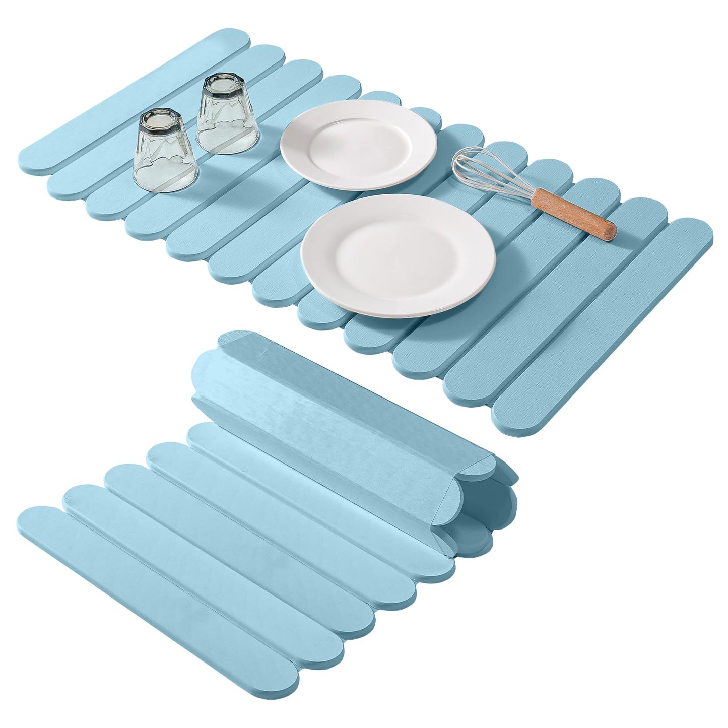 Extral Large Quick Dry Stone Drying Mat for Kitchen Counter,24"(L)x16"(W) Collapsible Eco-Friendly Absorbent Diatomaceous Earth Mat for Dishes Cups,Dish Drying Mats for Any Countertop ﻿