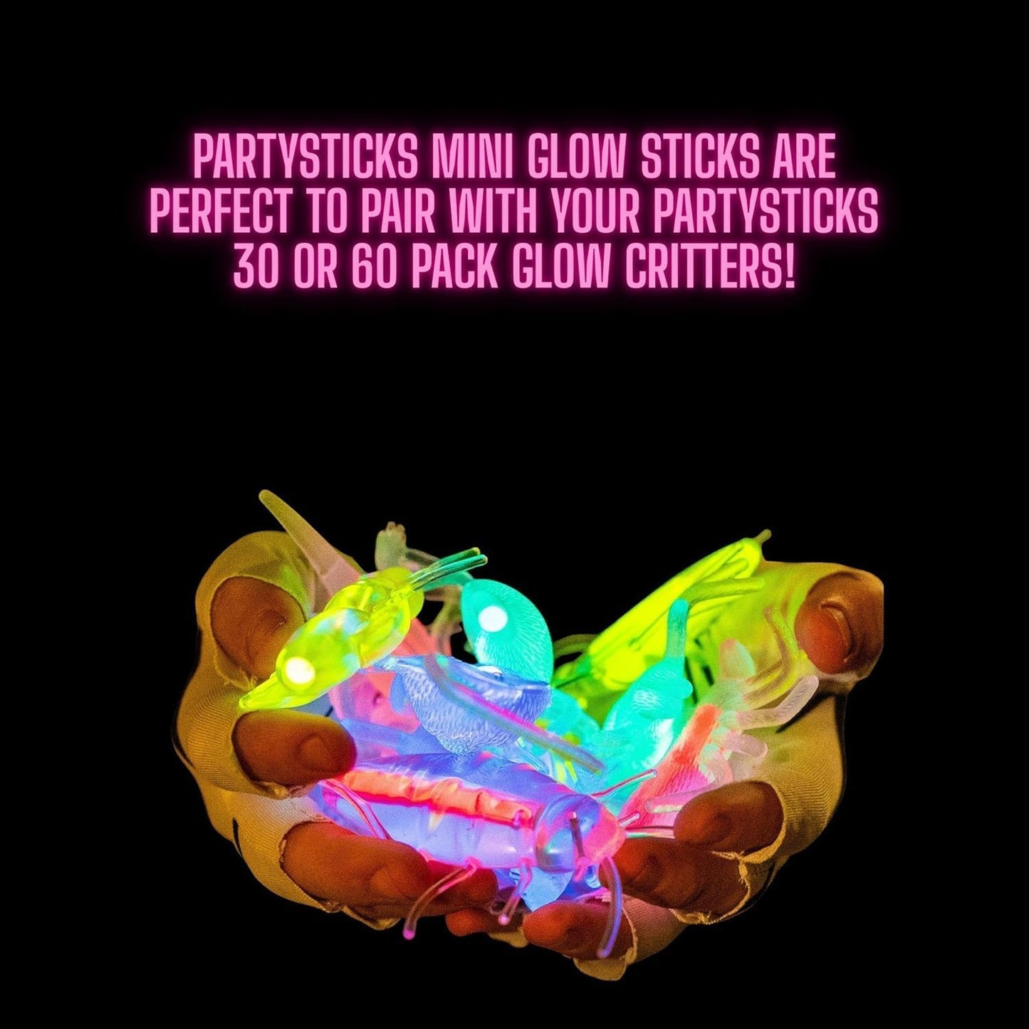PartySticks Mini Glow Sticks - 200 Pack Glow-in-the-Dark Neon Light Sticks | Perfect for Easter Eggs & Party Favors