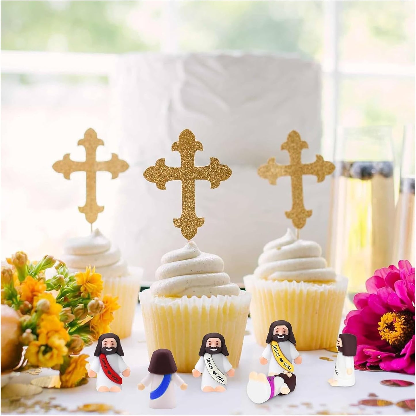 Little Jesus Figures - 60PCS Mini Religious Party Favors for Sunday School & Easter Egg Stuffers