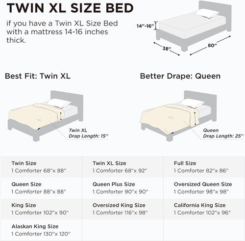Bedsure Comforter Duvet Insert - All-Season Twin XL Quilted Down Alternative Blanket, Light Spa Blue 92x68 Inches