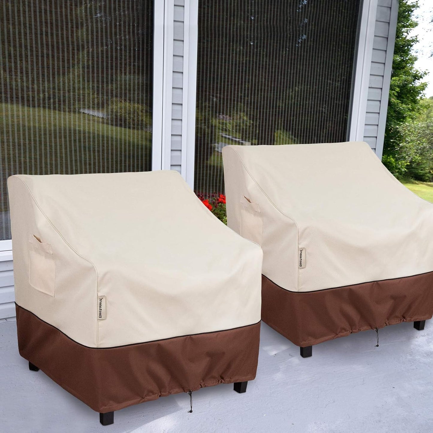 Patio Chair Covers - Waterproof Outdoor Furniture Protection | Fits Up to 32" W x 37" D x 36" H | 2-Pack