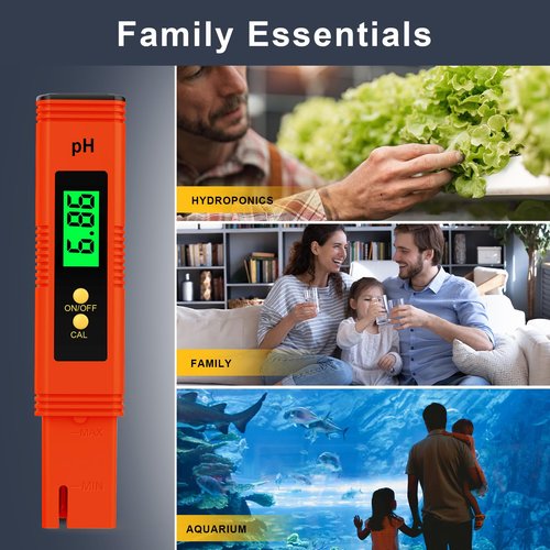 2025 All-New pH Meter for Water - High Accuracy Digital pH Tester (0.01 Precision) with UL Certification and 3 pH Calibration Powders - Ideal for Home Water, Hydroponics, Aquariums, Pools, and More
