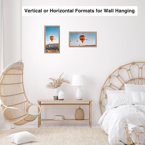 JCJMY 4x8 Picture Frame - Rustic Brown Wall Hanging & Tabletop Display | Shatter Resistant Plexiglass