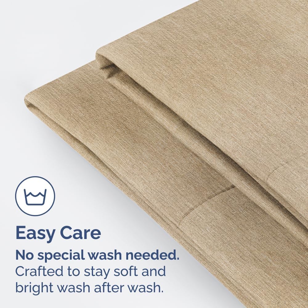 King Pillow Cases by [Brand Name] - Ultra Soft Hotel Quality Covers | Wrinkle-Free & Fade Resistant - 4 Piece Set in Heathered Tan
