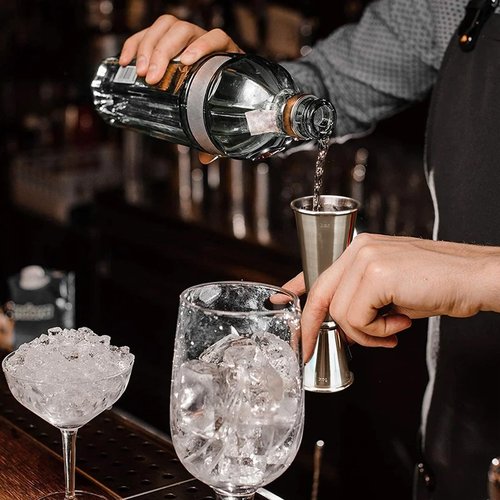 Jigger for Bartending, Cocktail Jigger 2 oz 1 oz with Measurements Inside, 304 Stainless Steel Jigger, bar Accessories, Cocktail Measuring Cup, Silver