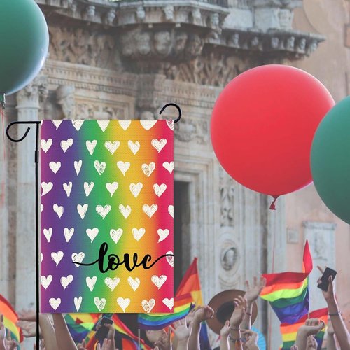 Baccessor LGBTQ Garden Flag - Double-Sided Rainbow Design for Outdoor Decoration | 12.5 x 18 Inch