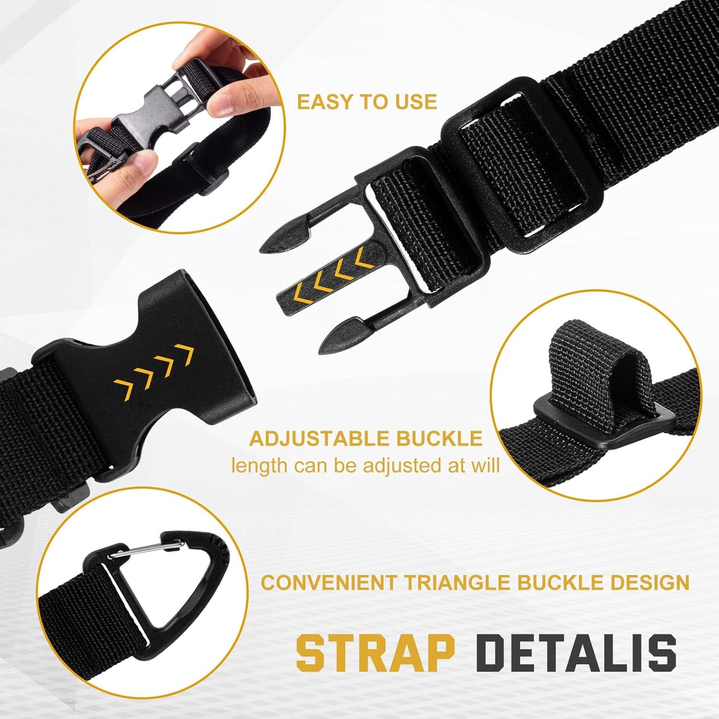 Skiennix 6 Pack Adjustable Extension Cord Holder - Heavy Duty Garage Organizer with Triangle Clips (Black)