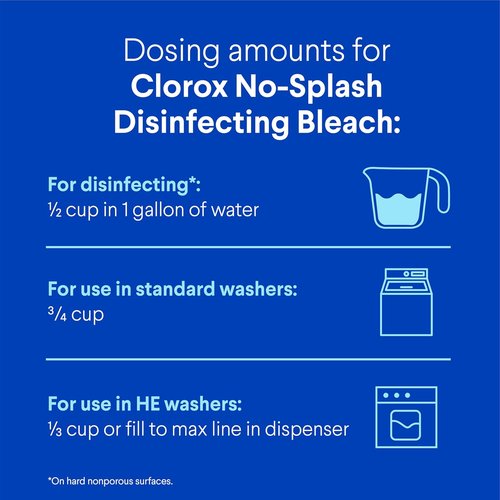 Clorox No Splash Bleach - 77 Ounces | Safe, Easy-To-Use Formula for Mess-Free Cleaning
