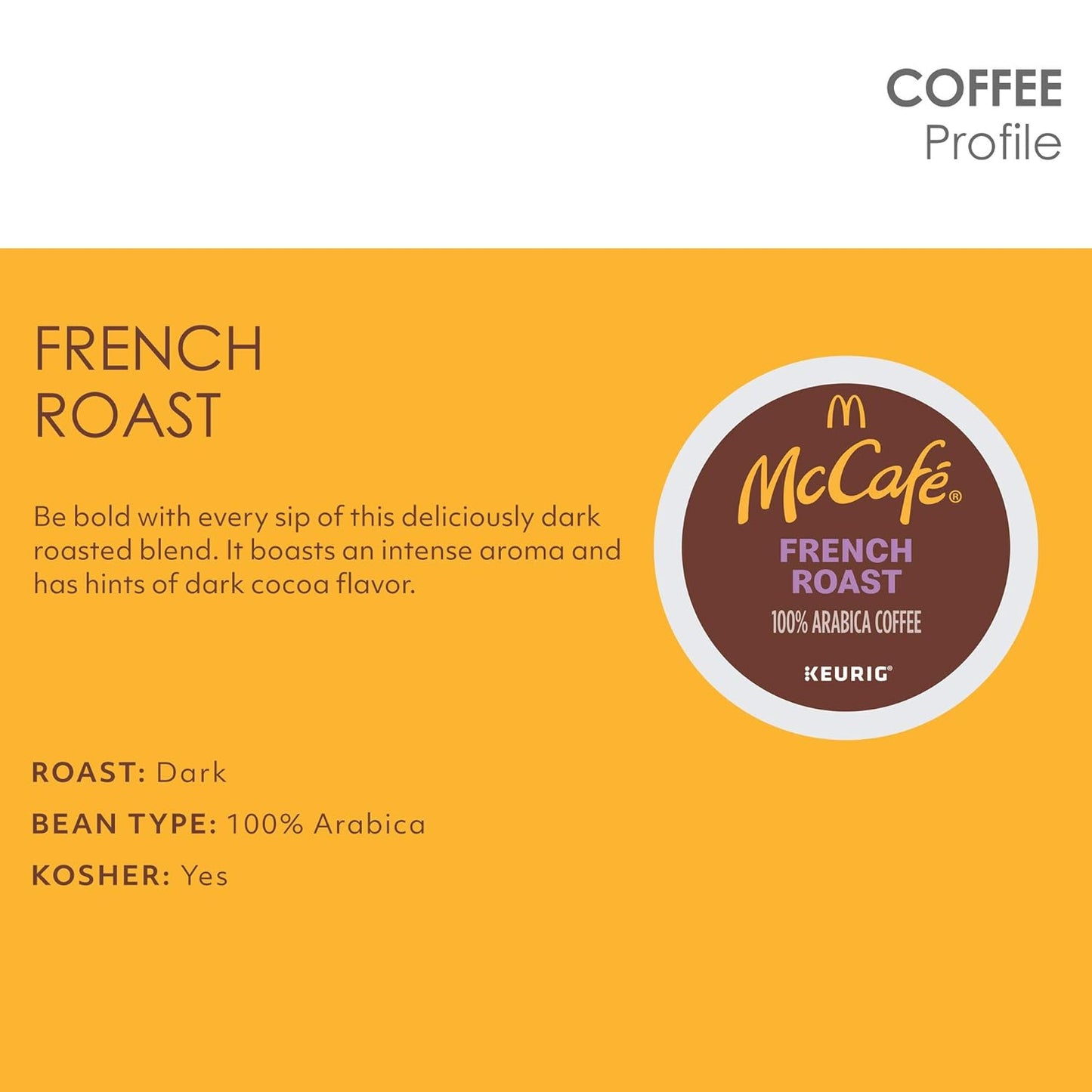 McCafe French Roast Coffee K-Cup Pods - Dark Roast, Single Serve, 96 Count (4 Packs of 24)